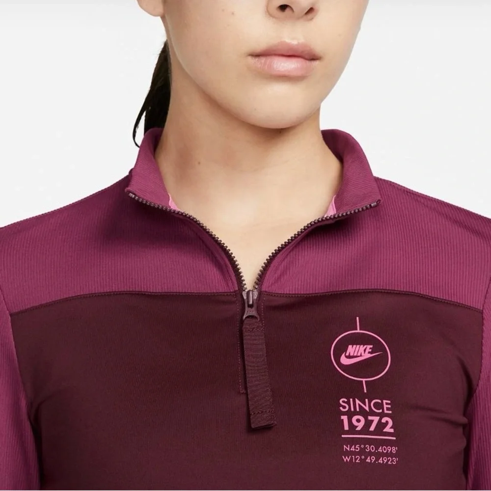 Nike Pink and Burgundy Half-Zip Top - Picture 11 of 11